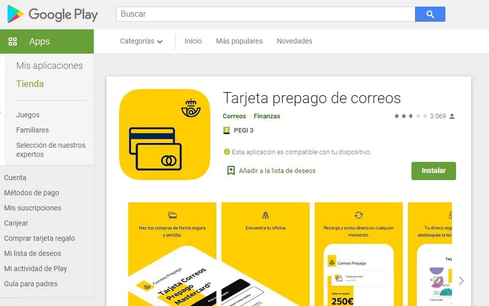 App Correos Tarjeta Prepago